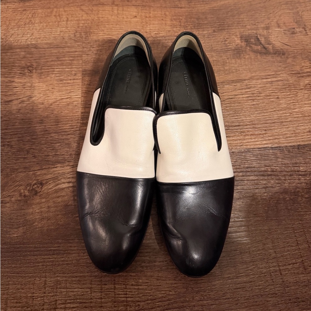 Celine Black and White Women's Loafers